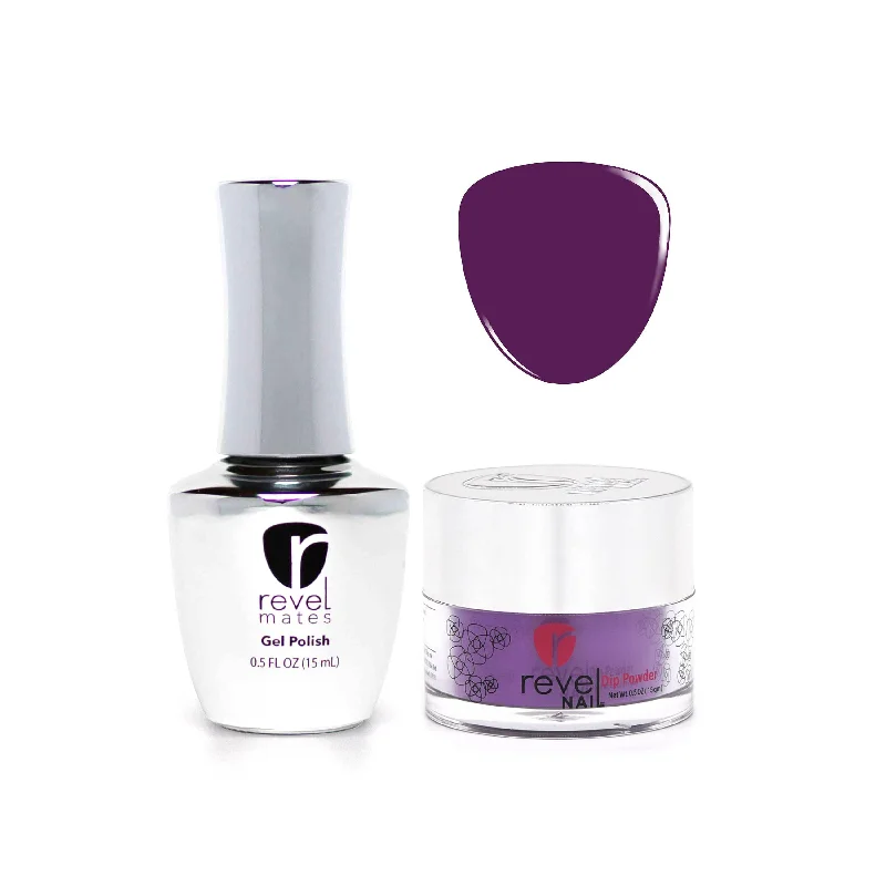 nail repair with fade-resistant gel-D311 Proud Purple Crème Gel Polish + Dip Powder Set