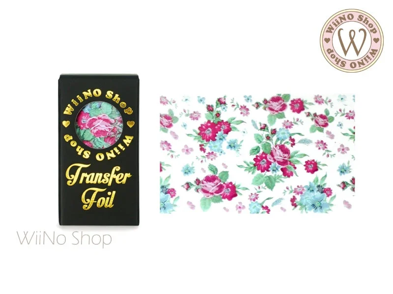 Nail art decoration dubstep-Vintage Flower Nail Transfer Foil (FL-V-07)