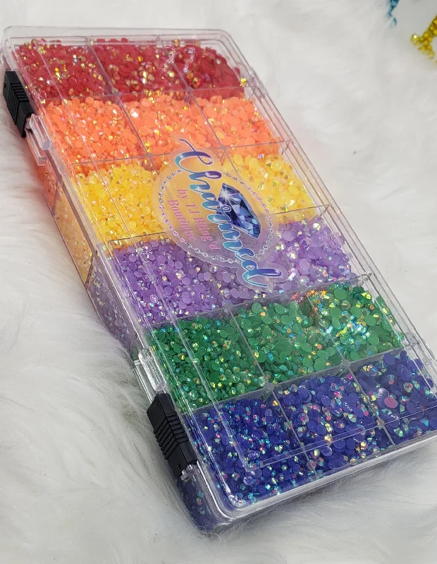 Nail rhinestone order hacks-Rainbow Resin Rhinestone Kit