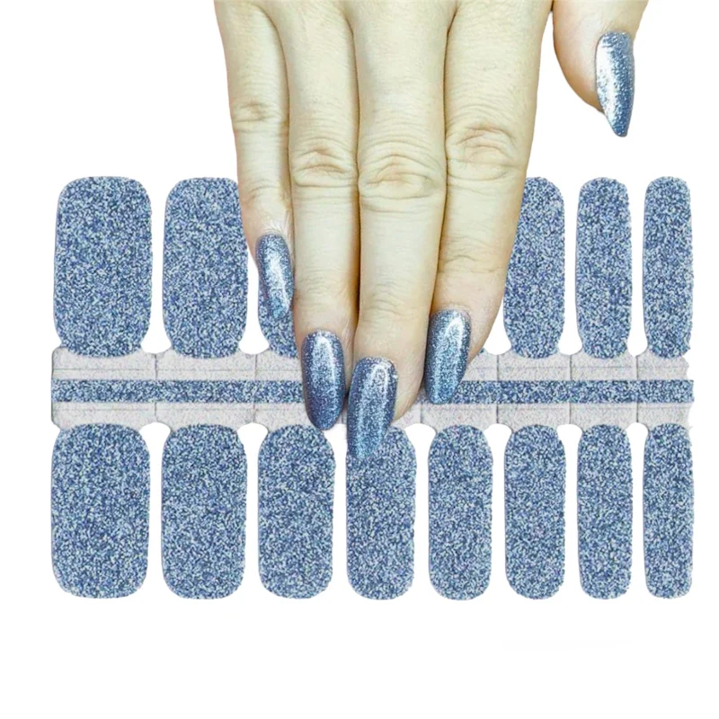 nail repair with protective-rich polish-Light Blue (glitter)