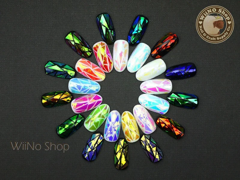 Nail art decoration bluegrass-Holographic Rainbow Film Nail Art Decoration - 1 pc (1-13)