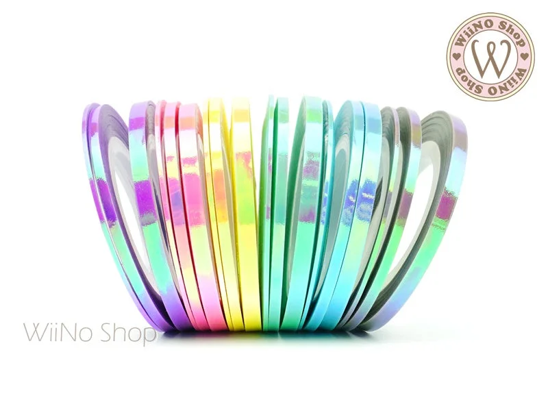 Nail art decoration pre-order-Candy Holographic Rainbow Nail Art Striping Tapes Line