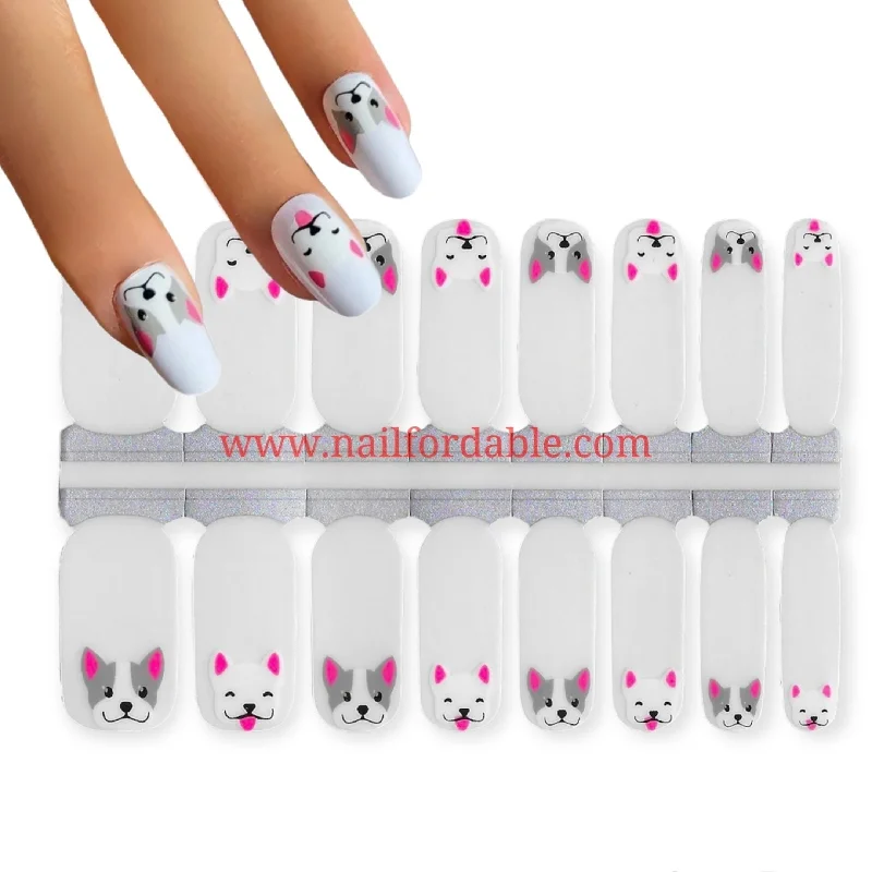 nail repair with film-packed gel-Doggies (transparent overlay)