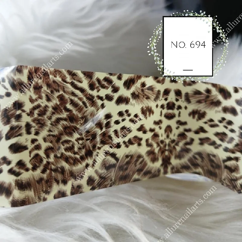 Nail art decoration silver-Animal Print Foil Nail Transfer