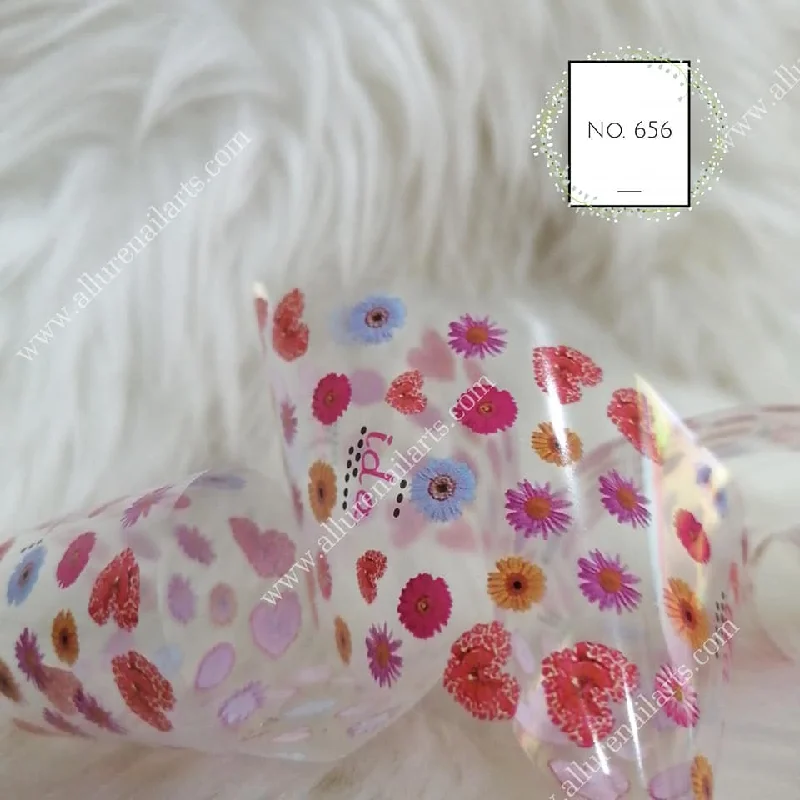 Nail art decoration heirloom-Floral Valentine Foil Nail Transfer