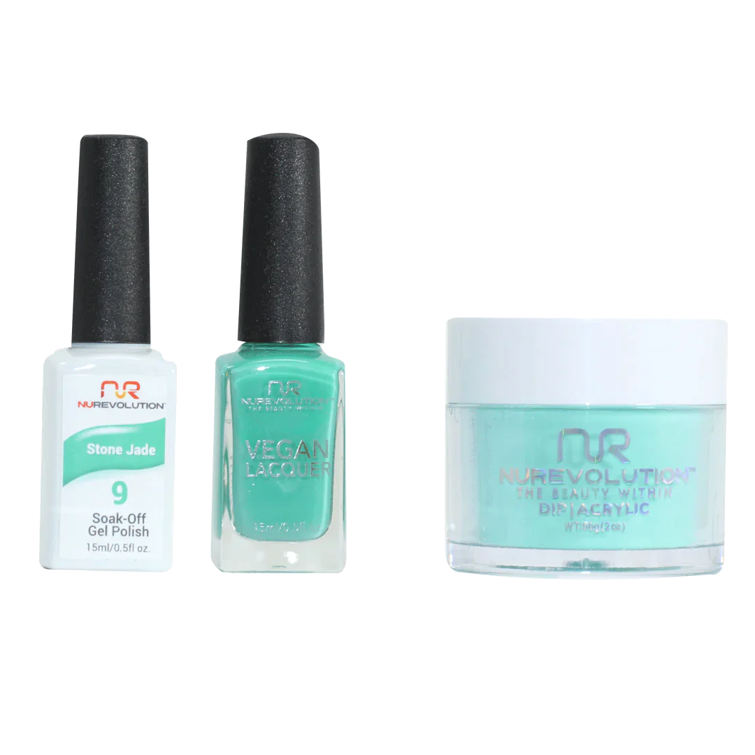 nail polish flute song-NuRevolution Trio set 009 Stone Jade