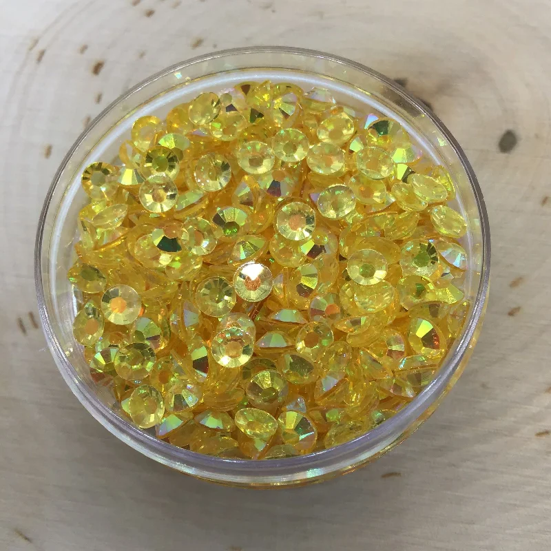 Nail rhinestone chill-safe-Topaz (Smokey Yellow) Resin Flat Back Rhinestones