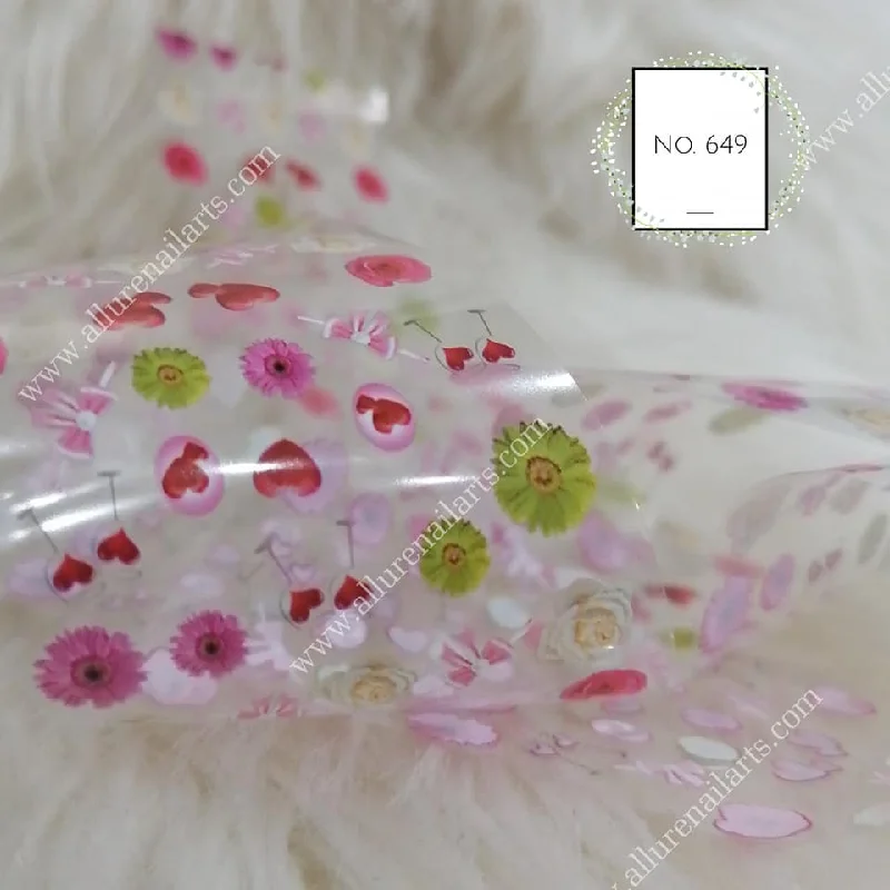 Nail art decoration bazaar-Floral Valentine Foil Nail Transfer