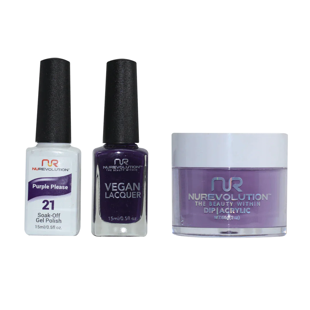 nail polish rap flow-NuRevolution Trio set 021 Purple Please