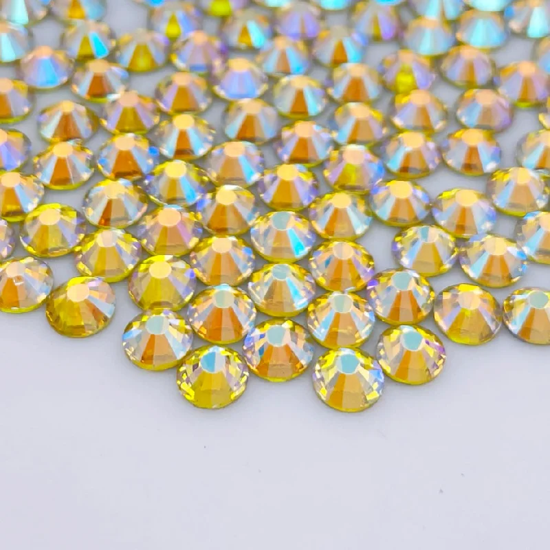 Nail rhinestone radiant appeal-Citrine AB Glass Rhinestones