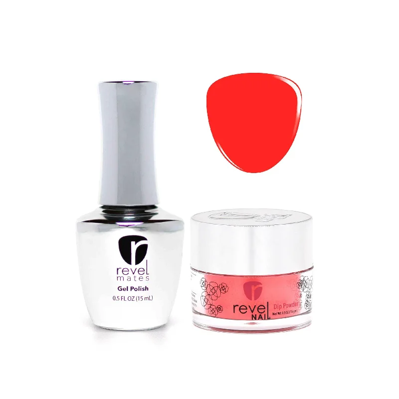 nail repair with dark tone polish-D321 Peaking Pink Crème Gel Polish + Dip Powder Set