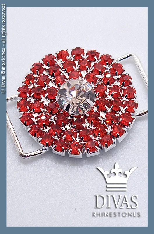 Nail rhinestone fair cost-Encrusted Circle - Red