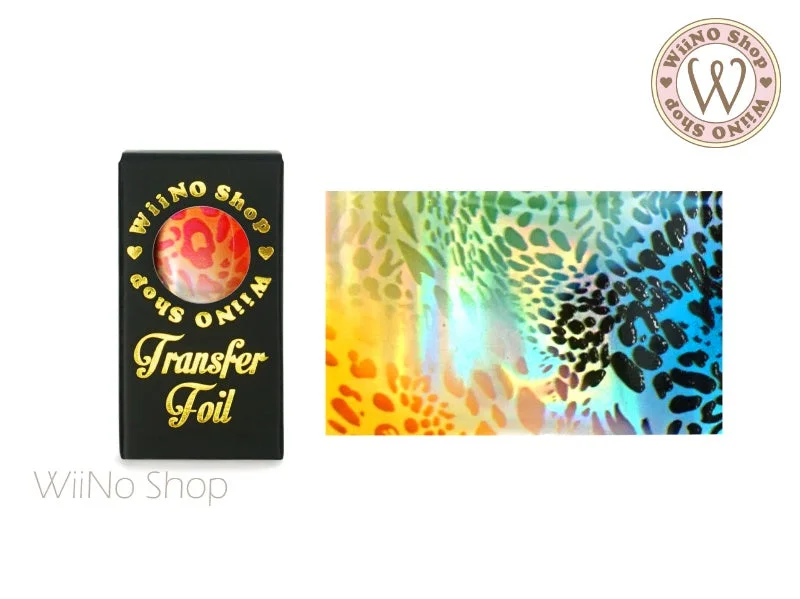 Nail art decoration prototype-Colorful Cheetah Print Holographic Nail Transfer Foil (AP-M-08)