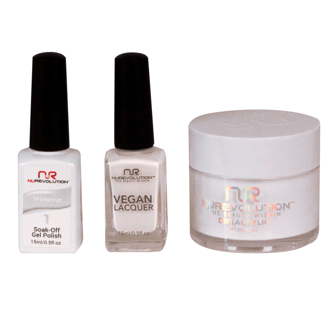 nail polish mirage blue-NuRevolution Trio set 001 Whiteout