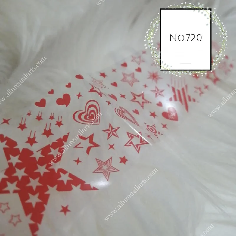 Nail art decoration henna-Stars Geometric Print Foil Nail Transfer