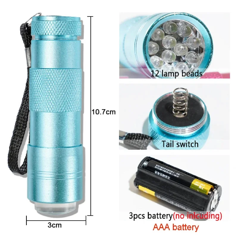 UV Flashlight with Silicon Stamper - Blue