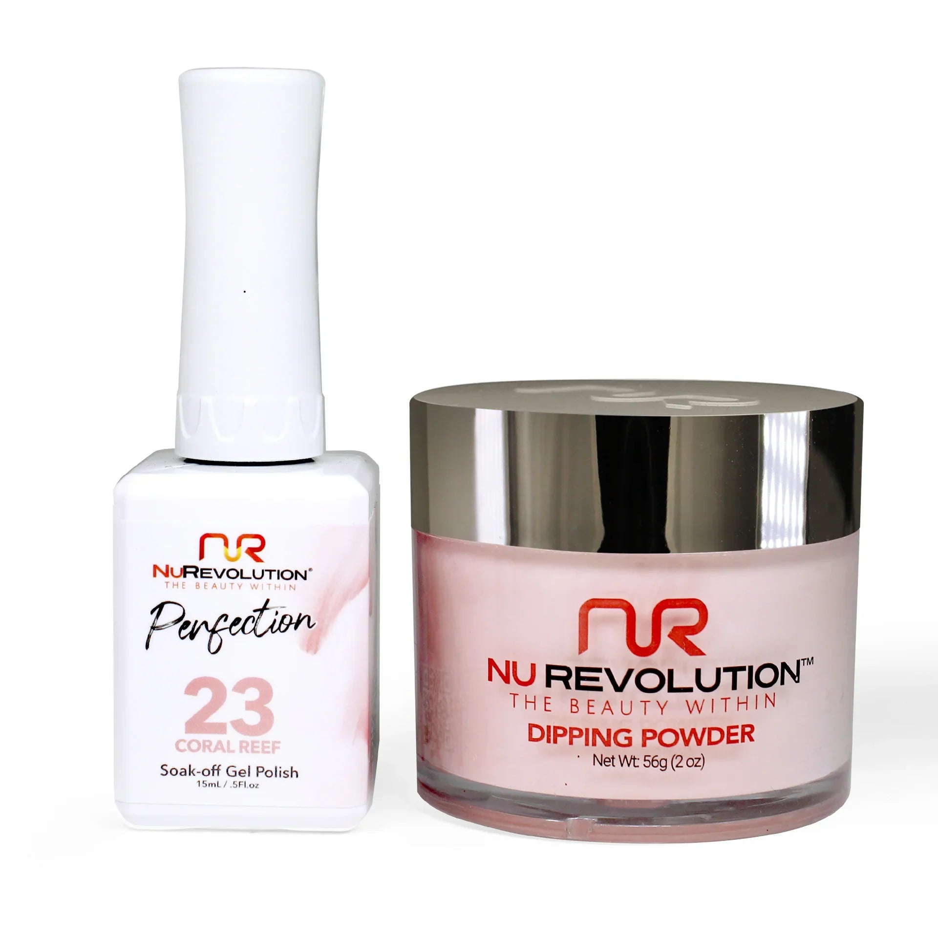 nail polish stained glass-NuRevolution Perfection 023 Coral Reef