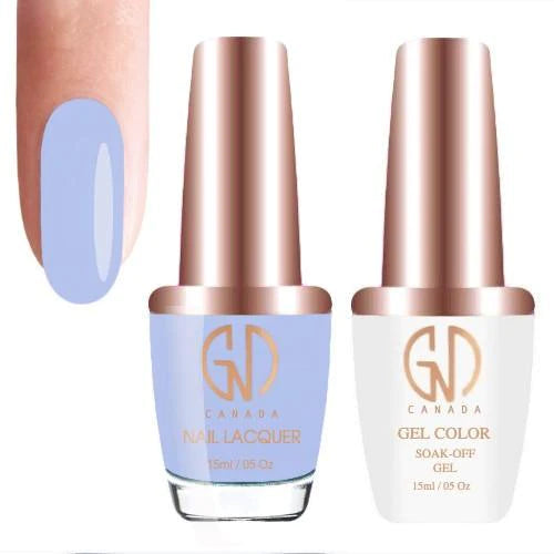 nail polish gleam faint-GND Duo Gel & Lacquer 125 Pastel Le Bleu