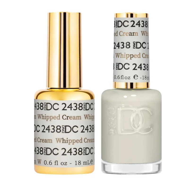 nail polish overtime gold-DND #2438 DC Gel Polish & Lacquer Duo (15ml) Whipped Cream