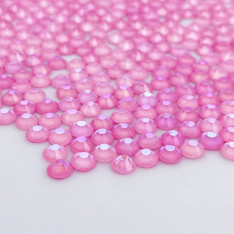 Nail rhinestone ripple lines-Luminous Rose Glass Rhinestones