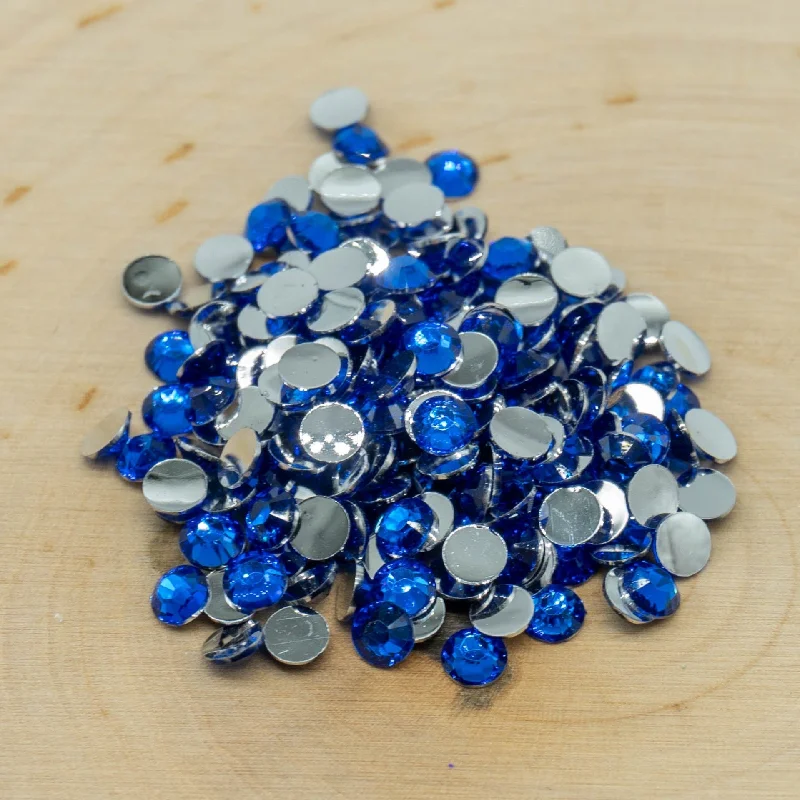 Nail rhinestone green vibes-Sapphire Blue Resin Rhinestones