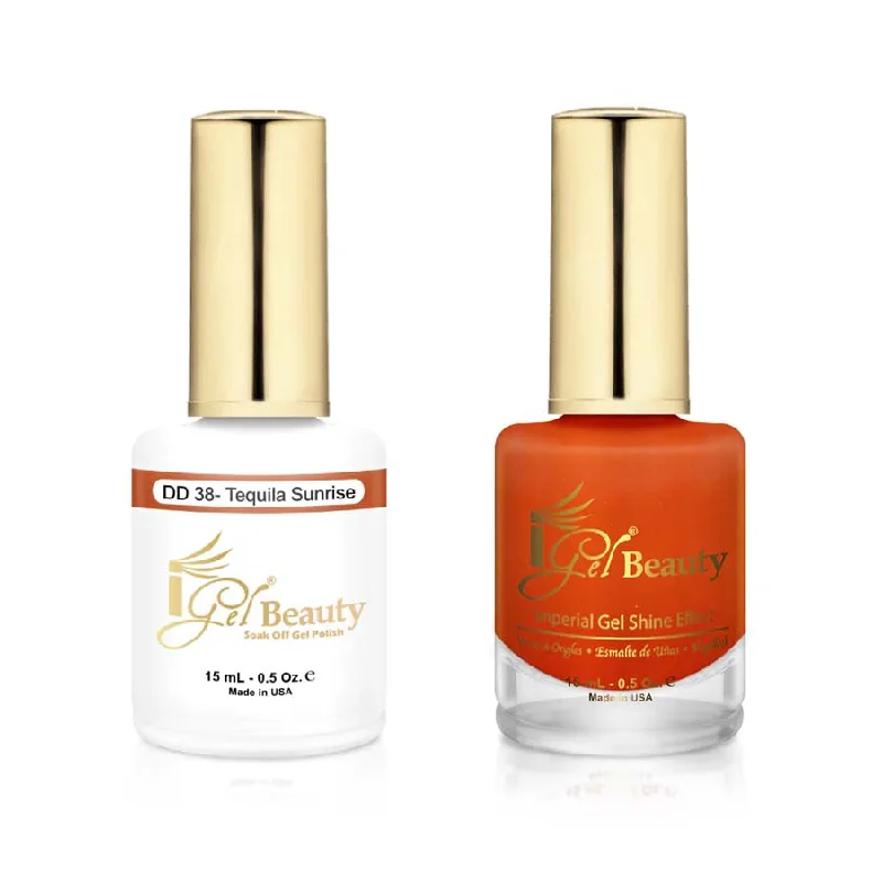 nail polish premiere gold-iGel DD038 Gel Polish & Lacquer Duo (15ml) Tequila Sunrise