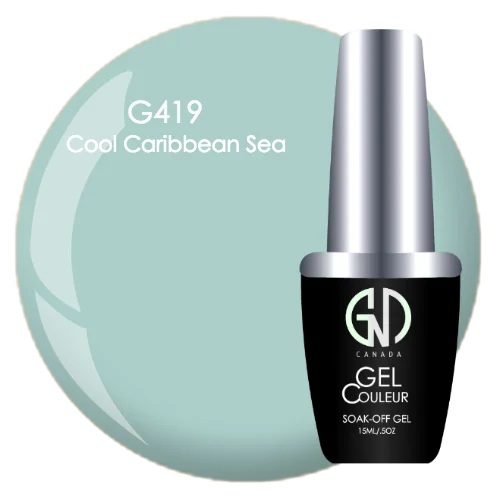 nail polish lantern glow-COOL CARIBEAN SEA  GND G419 ONE STEP GEL