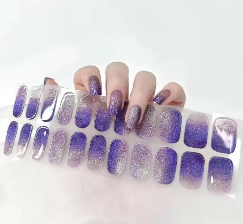 nail repair with base-enhancing gel-Glittery Violet